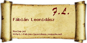 Fábián Leonidász névjegykártya