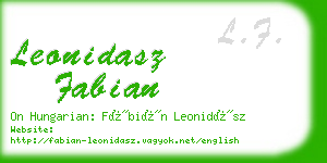 leonidasz fabian business card